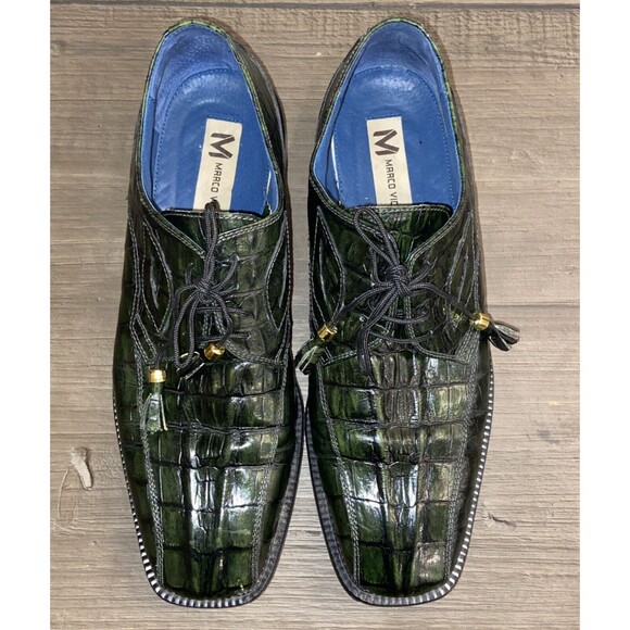 Marco Vicci NICHOLS Croc Embossed Tassel Dress Shoes Dark Green Vintage Size 11M main image 11